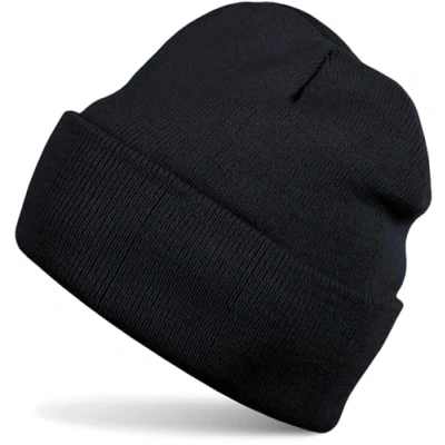 Abbildung von styleBREAKER Unisex Beanie Strickmütze Einfarbig, Feinstrick Mütze doppelt gestrickt, warme Winter Strickbeanie 04024029, Farbe:Dunkelblau