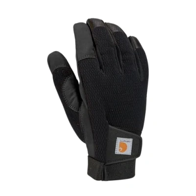 Abbildung von Carhartt Herren Kunstleder, hohe Fingerfertigkeit, berührungsempfindlich, sichere Manschette Handschuhe für kaltes Wetter, Schwarz, Large