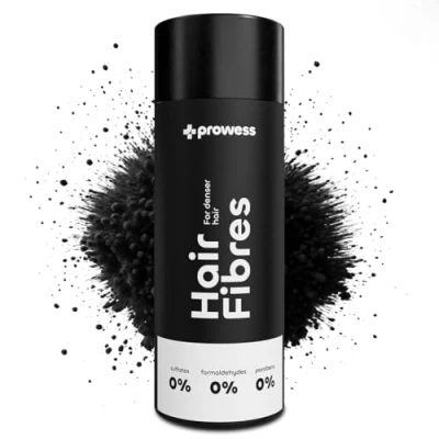 Abbildung von Prowess Streuhaar Ansatzpuder Natürliches Haarpuder zur Haarverdichtung für Frauen und Männer Farbe Schwarz Ansatzspray sofortige Fülle, Haaransatz kaschieren, Hair fibers, 27,5g