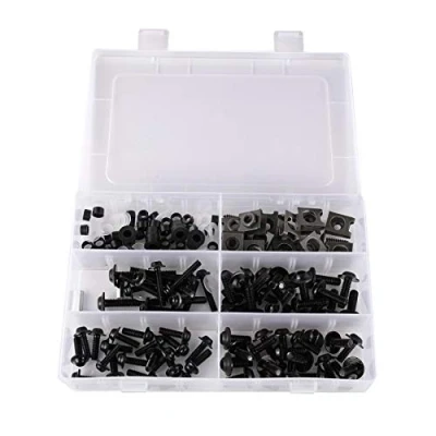 Abbildung von Alamor 177 Stücke Motorrad Verkleidung Bolzen Kit Muttern Schrauben Clips Für Honda/Yamaha/Kawasaki/Suzuki Schwarz