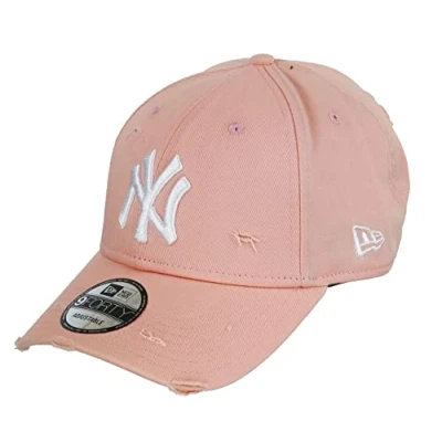 Abbildung von New Era York Yankees Cap 9Forty verstellbar Strapback Basecap Kappe pink Teamlogo Distressed One Size