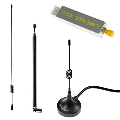 Abbildung von NooElec NESDR SMArTee XTR Bündel Premium RTL SDR mit erweitertem Tuning Sortiment, Aluminiumgehäuse, Bias Tee, 0.5PPM TCXO, SMA Input &amp; 3 Antennen. RTL2832U E4000 basierte Software Defined Radio