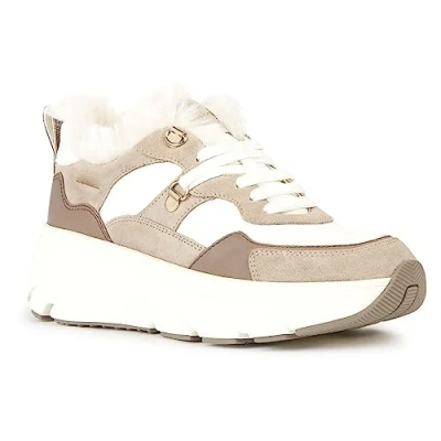 Abbildung von Geox Damen D DIAMANTA C Sneaker, White/Sand, 37 EU