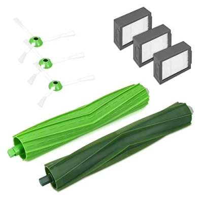 Abbildung von kwmobile Ersatzteile Set kompatibel mit iRobot Roomba e/i Serie 3x Filter Seitenbürste 2x Bürste Staubsauger Zubehör für Modelle e5 i7 i7+