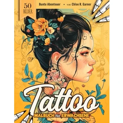 Abbildung von Tattoo Malbuch Für Erwachsene: 50 Ausmalbuch Malvorlagen Erwachsene Und Jugendliche Lustiges Bilder Stressabbau &amp; Entspannung Geschenk zum Ausmalen Frauen Senioren
