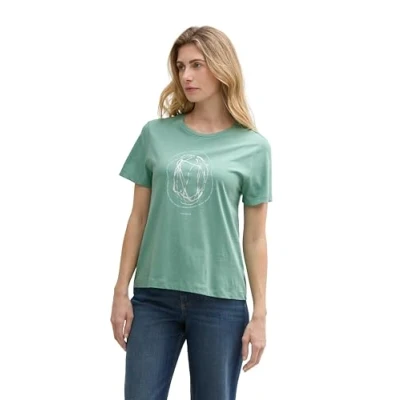 Abbildung von TOM Tailor CREW NECK Tshirt print, Damen, Größe: XS, Faded green