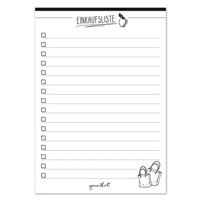 Abbildung von 3er Set Einkaufsliste Notizblöcke I DIN A6 50 Blatt Einkaufsblöcke mit Vordruck für die Küche Handtasche Auto Organizer aus Papier zum Abreißen dv_905