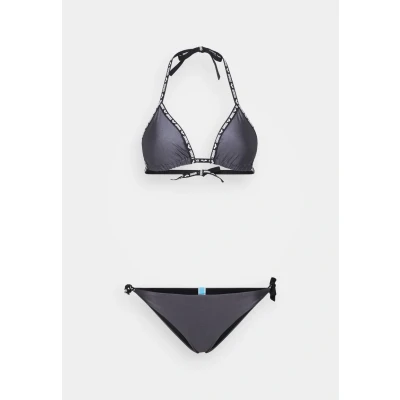 Abbildung von arena Solid Triangel Bikini für Damen, Elastischer Recyclingstoff, Schnelltrocknend, Strand und Schwimmbad Badeanzug Damenbikini mit Herausnehmbaren Cups, Top Slip Bändern