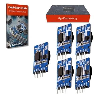 Abbildung von AZDelivery 5 x Real Time Clock RTC kompatibel mit DS3231 I2C Echtzeituhr Arduino und Raspberry Pi inklusive E Book!