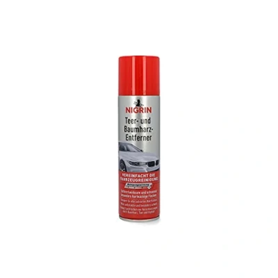 Abbildung von NIGRIN Teer und Baumharz Entferner Spray, 250 ml Sprühdose, entfernt besonders klebrige Flecken vom Autolack