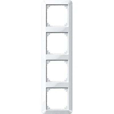 Abbildung von Schneider Electric Merten 389419 1 M Rahmen 4fach für Steckdosen und Schalter, Polarweiß glänzend, Made in Germany