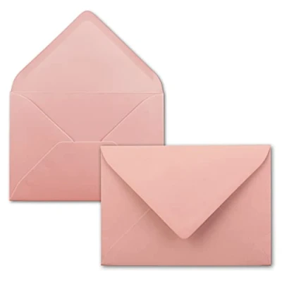 Abbildung von 25 Mini Brief Umschläge Altrosa 5,2 x 7,6 cm Miniatur Kuverts mit Nassklebung für Blumen Grüße, Grußkarten, Anhänger &amp; Geld Geschenke FarbenFroh by GUSTAV NEUSER