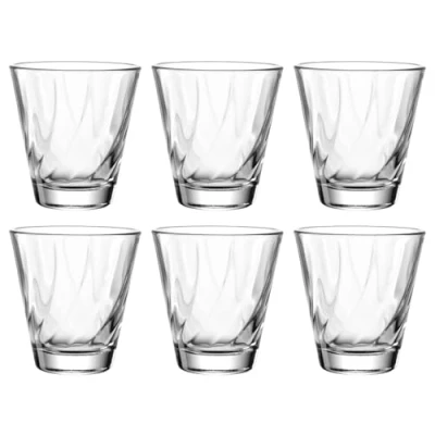 Abbildung von LEONARDO HOME Twist Wasserglas, 6er Set, spülmaschinenfeste Saft Gläser, hochwertige &amp; moderne Trink ergonomische, alltagstaugliche geschwungene Wasser 215 ml, 023590