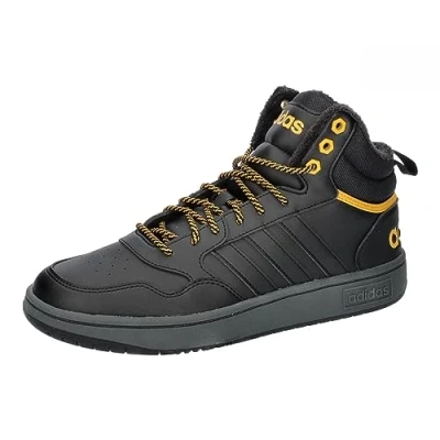 Abbildung von adidas Herren Hoops 3.0 Mid Lifestyle Basketball Classic Fur Lining Winterized Shoes, core Black/core Black/preloved Yellow, 44 EU