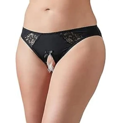 Abbildung von Slip ouvert mit Spitze und Zierschleife vorne