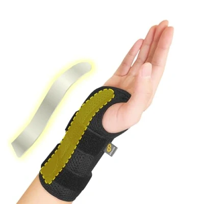 Abbildung von Bracoo Handgelenkstütze mit Schiene, Verstellbare Atmungsaktive Handgelenkbandage für Damen &amp; Herren, Karpaltunnelsyndrom, Sehnenscheidenentzündung Arthrose, Linke Rechte Hand, WB31