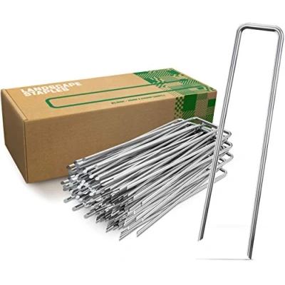 Abbildung von GardenGloss® Anti Rost Erdanker aus Stahl für Extrem Harten Boden (50 Stück) 200 MM Lang, 25 Breit, Ø 3.8