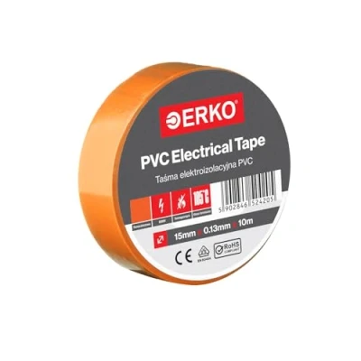 Abbildung von ERKO Isolierband Orange PVC 15mm x 10m Elektrische Leitungen Reparatur, Hochflexibel mit starker Klebekraft, Chemiebeständig, Polyvinyl Chlorid, Klebeband Universal