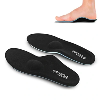 Abbildung von PCSsole Hohe arch Orthopädische Einlegesohlen, Komfort Herren und Damen Einlegesohlen Arbeitsschuhe für Fersensporn, Plattfüße, Plantarfasziitis, Fußschmerz.Schwarz, EU46 47.