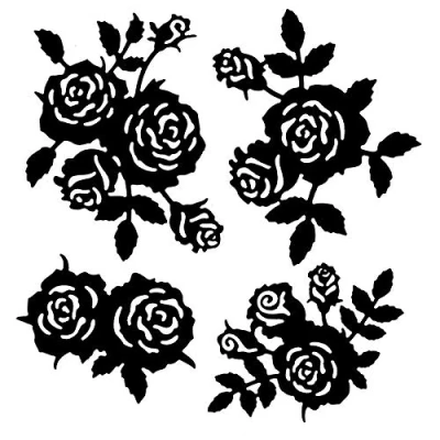 Abbildung von Ideen mit Herz Stanzschablonen Rosen 4 Stück