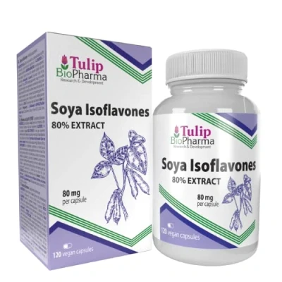 Abbildung von SOJA Isoflavones 80% Extract 120 Kapseln Non GVO,Laborgeprüft, Unterstützt die hormonelle Gesundheit