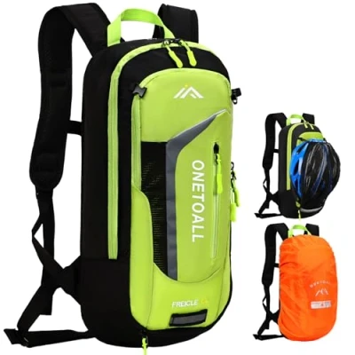 Abbildung von LOCAL LION Fahrradrucksack 10L mit Regenschutz und Helmschutz, Rucksack Herren Klein, Skirucksack, MTB Rucksack, Laufrucksack für Damen Herren, Camping, Wandern, Radtour, Citytour, Motorradfahrren