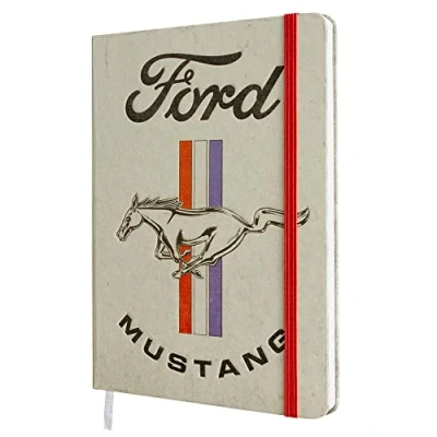 Abbildung von Nostalgic Art Retro Notizbuch, A5, Ford Mustang Horse &amp; Stripes Logo Geschenk Idee für Zubehör Fans, Bullet Journal dotted, Vintage Design