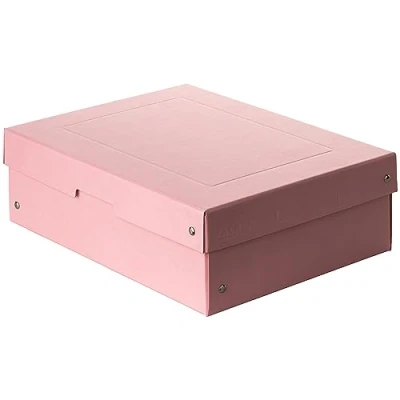 Abbildung von Original Falken PureBox Pastell. Made in Germany. 100 mm hoch DIN A4 pink. Aufbewahrungsbox mit Deckel aus stabilem Karton Vegan Geschenkbox Transportbox Schachtel Allzweckbox