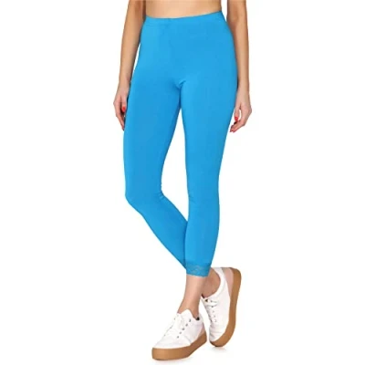 Abbildung von Merry Style Damen 7/8 Leggings mit Spitze MS10 342(Blau,XL)