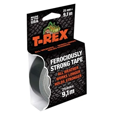 Abbildung von T Rex Tape 821 25 Gewebeband Extrem starkes Panzertape Wasserdichtes Reparaturband für innen &amp; außen Klebeband zum Reparieren Befestigen 25mm x 9,10m
