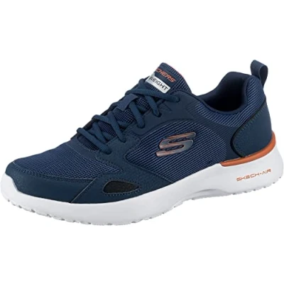 Abbildung von Skechers Herren Skech air Dynamight Venturik Sneaker, Nvy Synthetc Textile Orange Trim, 43 EU