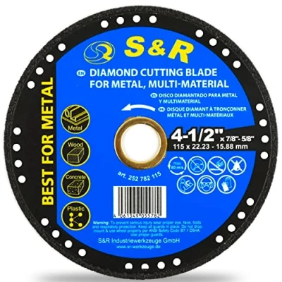 Abbildung von S&amp;R Trennscheibe, Profesional MULTI CUT 115 mm x 22,23 / 15,88 (inkl Reduzierring), Diamanttrennscheibe für Metall, Stahl, Stein, Plastik, Holz, Winkelschleifer