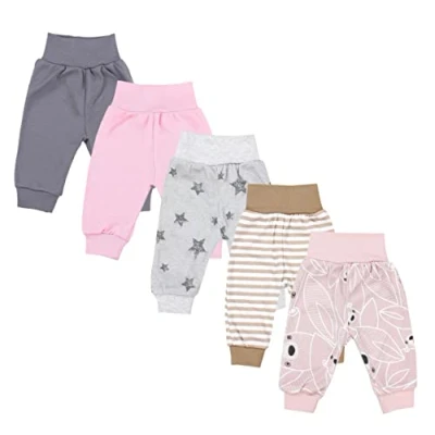 Abbildung von TupTam Unisex Baby Pumphose 5er Pack aus Oeko Tex zertifizierten Materialien Langhose Unisex, Farbe: Mädchen 7, Größe: 98