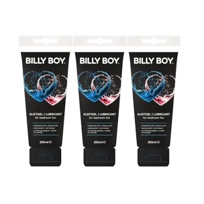 Abbildung von Billy Boy Gleitgel Wasserbasiert mit Fruchtigen Duft, Black, 200 ml (3er Pack)