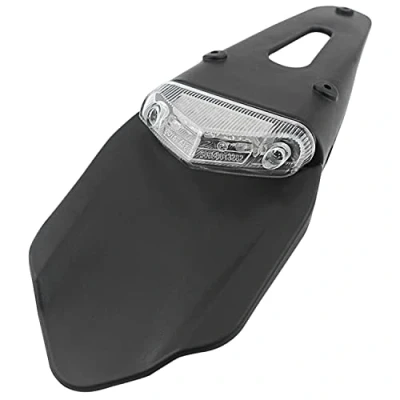 Abbildung von KATUR Schutzblech mit rotem LED Bremslicht, für hinten, Halterung, Offroad Motorräder, Motocross, Dirt Bikes (Transparent Glas)