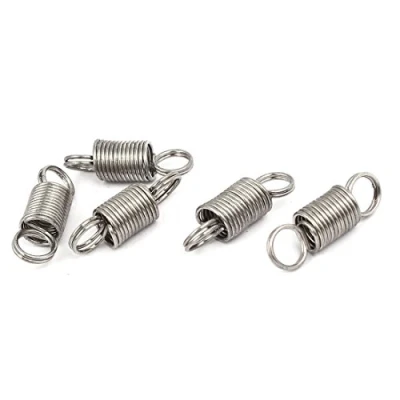Abbildung von sourcing map 5Stk.0,8mmx8mmx25mm 304 Edelstahl Zugfedern silber Farbton