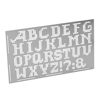 Abbildung von Ideen mit Herz Diamond Painting Lineal Buchstaben für runde Steine Höhe je Buchstabe: 2,5 cm