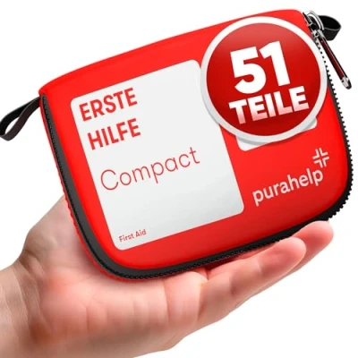 Abbildung von Mini Erste Hilfe Set Kompakt &amp; Leicht 51 Teile für Reisen, Outdoor, Camping, Fahrrad Reiseapotheke Outdoor Kinder