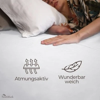 Abbildung von GREEN MARK Textilien Klassische Bettlaken Betttuch Laken Leintuch Haustuch 100% Baumwolle ohne Gummizug vielen Größen und Farben Größe: 180x275 cm, weiß…