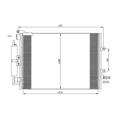 Abbildung von NRF EASY FIT 35897 Klimakondensator mit Trockner, Dichtring 15,5 10,1 Aluminium 510 RENAULT: CLIO 3, Modus / Grand