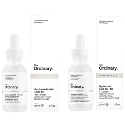 Abbildung von The Ordinary Hyaluronic Acid with 2% + B5 (30ml) and Niacinamide 10% Zinc 1% Bundle Face Care Set
