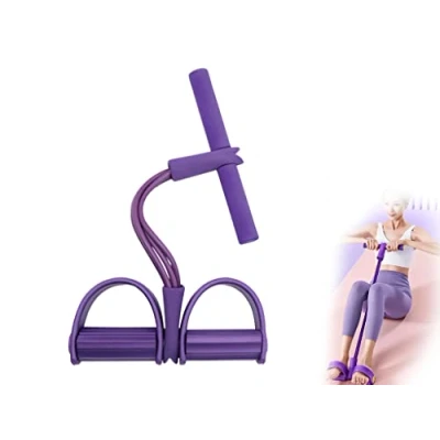 Abbildung von Anlising 4 Tubes Multifunktions Leg Exerciser,Sit up Bodybuilding Expander,Elastische Fitness Zugseil Trainingsgeräte,Pedal Widerstandsband,Resistance Bands Situps,Ideales Fitnesszubehör(Lila)