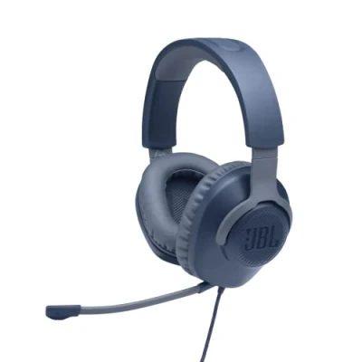 Abbildung von JBL Quantum 100 Over Ear Gaming Headset Wired 3,5 mm Klinke mit abnehmbarem Boom Mikrofon Kompatibel vielen Plattformen Blau