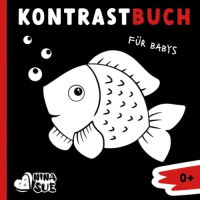 Abbildung von Kontrastbuch für Babys Ein Montessori Buch die visuelle Entwicklung von Babys: Einzigartiges Babybuch ab 0 Monaten mit wunderschönen schwarz weiß Kontrastkarten