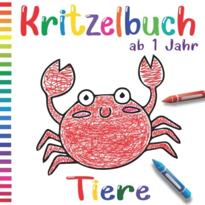 Abbildung von Kritzelbuch ab 1 jahr tiere: Liebevoll gestaltetes Malbuch für Kleinkinder ideales Geschenk Kinder zwischen 1/2/3/4/5/6