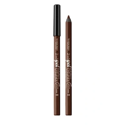 Abbildung von Deborah Milano Kajal 2 in 1 Eyeliner und wasserfester Eyeliner, 02 Brown, langanhaltend, wasserfest, ultra pigmentiert cremig, verleiht einen intensiven definierten Blick, 1,21 g
