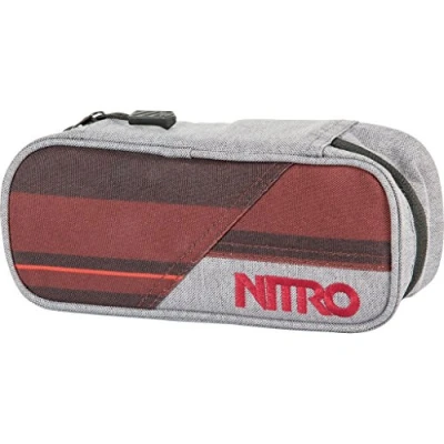Abbildung von Nitro Pencil Case, Federmäppchen, Schlampermäppchen, Faulenzer Box, Federmappe, Stifte Etui, Red Stripes
