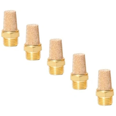 Abbildung von Pneumatik Schalldämpfer aus Sinterbronze 1/4&quot; 5er Set Druckluftschalldämpfer Industriequalität (5, 1/4&quot;)