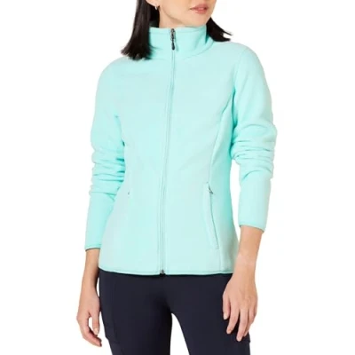 Abbildung von Amazon Essentials Damen Weiche Polarfleece Jacke mit durchgehendem Reißverschluss in klassischer Passform (erhältlich Übergrößen), Aquablau, XXL