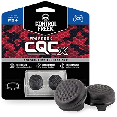 Abbildung von KontrolFreek CQCX Thumb Grips für PlayStation 4 (PS4) und 5 (PS5) 2 x Mittel Konvex Performance Thumbsticks Schwarz